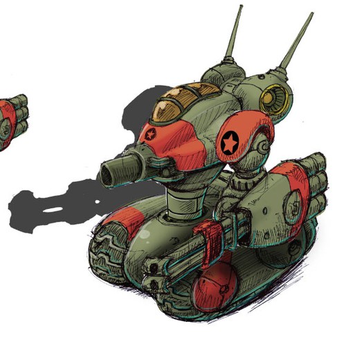 Cannon design with the title 'Red Army Robot'