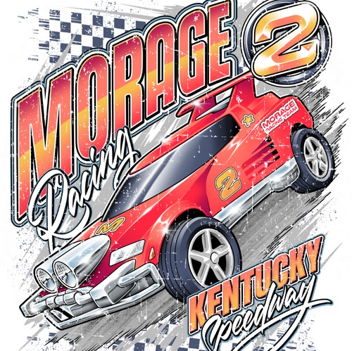 T-shirt artwork with the title 'Morage Racing'