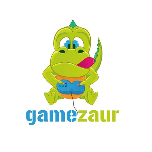 Dinosaur logo with the title 'Gamezaur  |  LOGO  |  Mobile Games Development Studio'