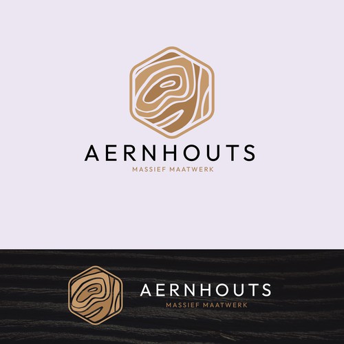 Brown logo with the title 'Wood Mark fo AERNHOUTS'