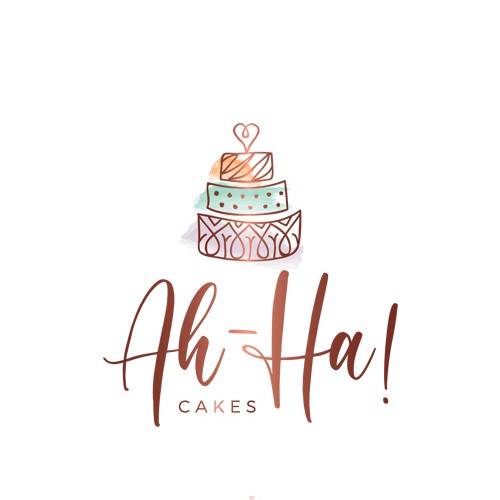 Metallic logo with the title 'Playful logo for a cake shop'