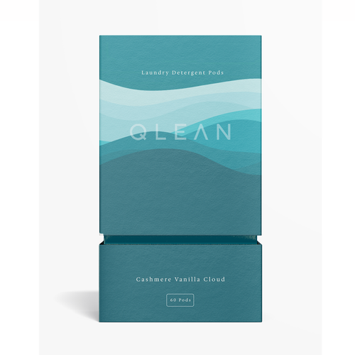 High-end packaging with the title 'The design Box for Fragrance Detergent pod. Simple clean and High-end looks but still look natural.'