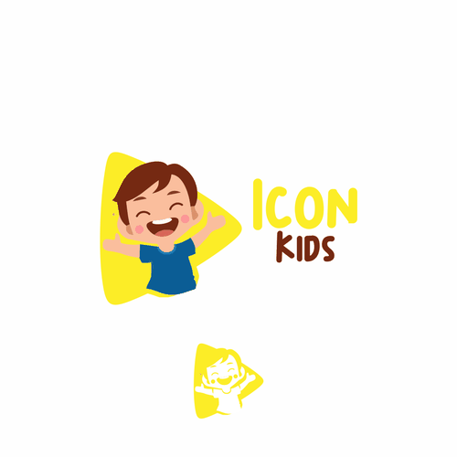 Kindergarten design with the title 'Logo Design Kids Icon and Fun'