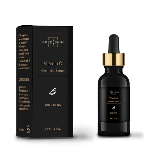 Serum packaging with the title 'Vitamin C serum'