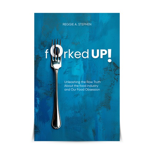 Food book cover with the title 'Forked Up! Book Cover Design Concept'