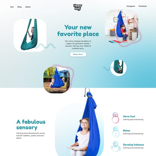 Kid website with the title 'HappyKido'