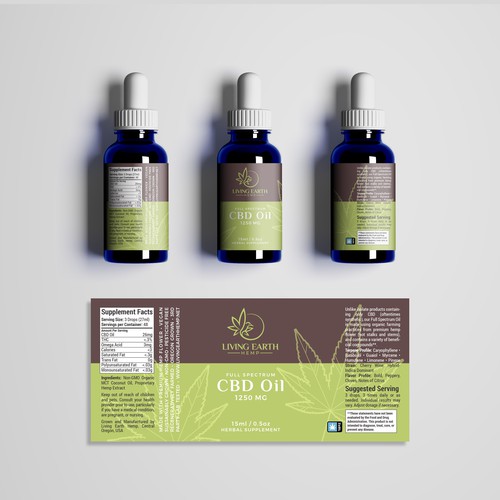 Rustic label with the title 'CBD Oil label'