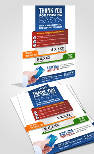 Credit card design with the title 'credit card processing'