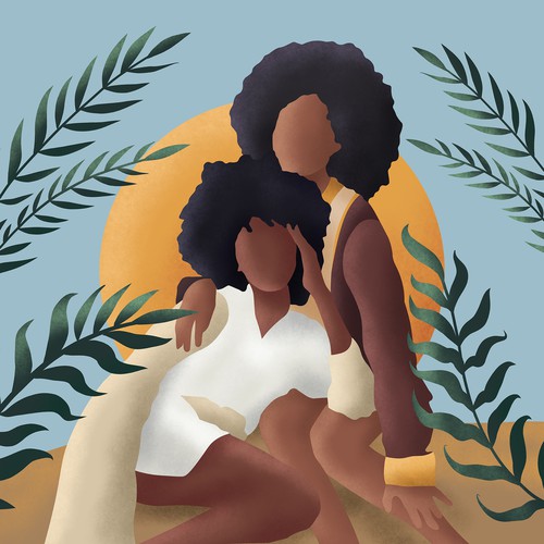 African artwork with the title 'Fashion illustration'