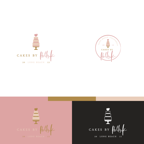Pretty logo with the title 'Logo for a custom cakes company.'