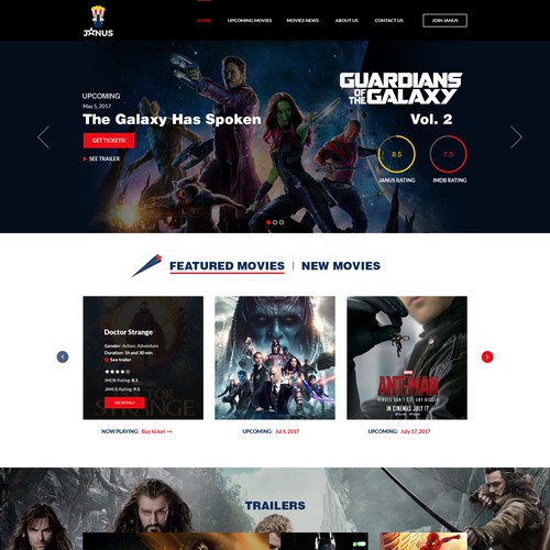 Rating design with the title 'Homepage for a movie rating system website'