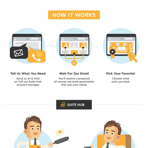 Vector artwork with the title 'Flat illustrations and graphics for a rebranding company'