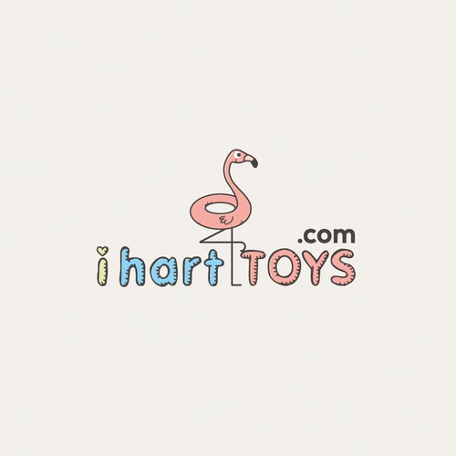 Flamingo design with the title 'Playful logo for online toy retailer'