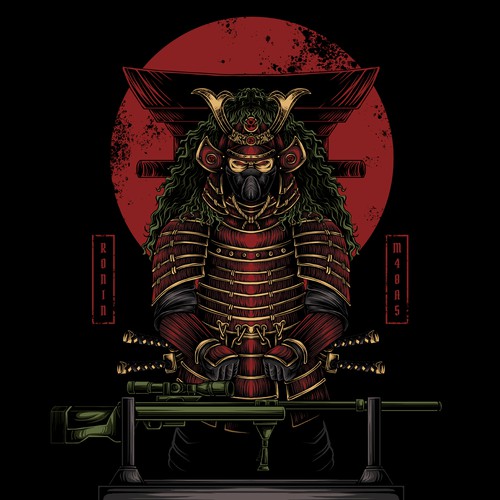 Japanese t-shirt with the title 'Ronin sniper'