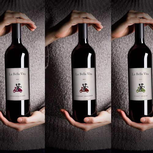 Wine packaging with the title 'Wein Label'