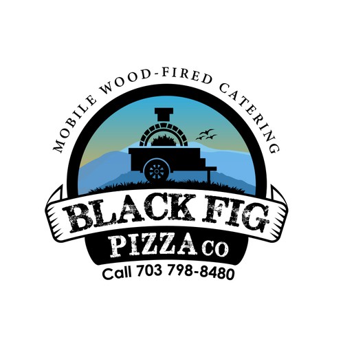 Pizza logo with the title 'Bold logo for pizzeria'