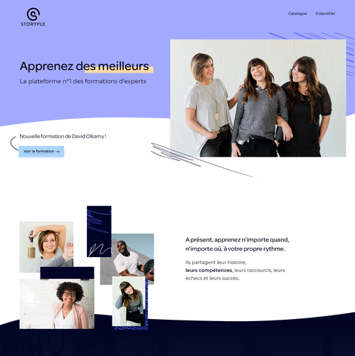 Coaching website with the title 'Redesign of homepage of Storyple'