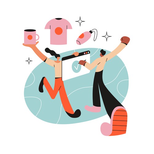 Customer service design with the title 'Illustration for 99desings website '