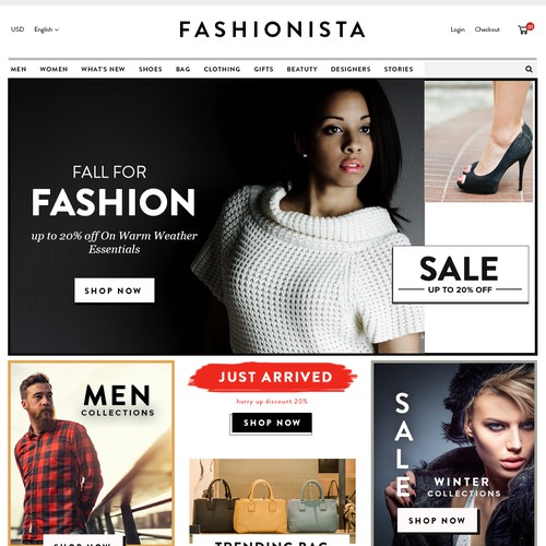 Fashion website with the title 'Fahion Website '