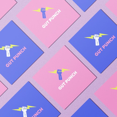 Lightning bolt design with the title 'Gut Punch - Brand Identity '