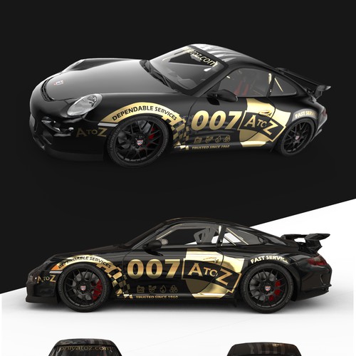 Porsche design with the title 'Car wrap - track car/ company look'
