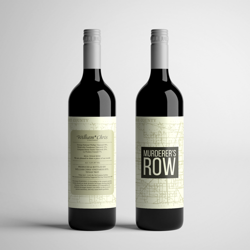 Simple label with the title 'Wine Label for Murderer's Row'