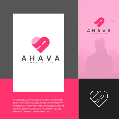 Love brand with the title 'Ahava love-pink for social logo'