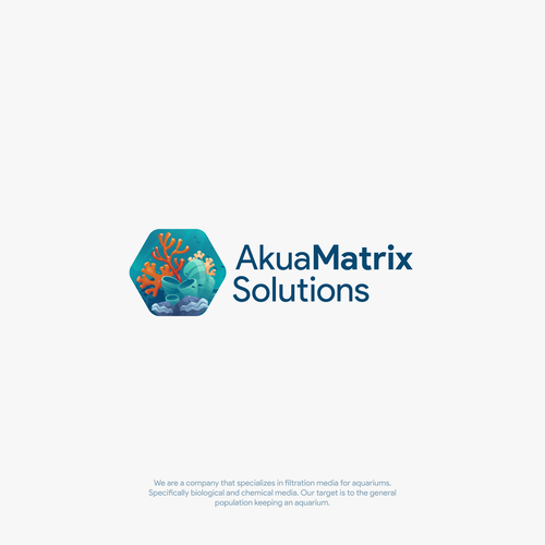 Aquarium design with the title 'AkuaMatrix Solutions Logo Design'