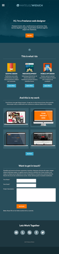 Jimdo design with the title 'Sample Portfolio built using Jimdo web builder'