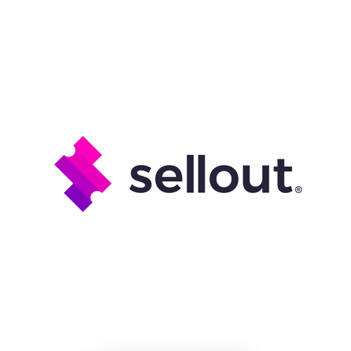 Ticket design with the title 'Logo concept for sellout'