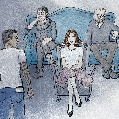 Drawing book cover with the title 'E-book "O dia em que a morte morreu de confusão"'