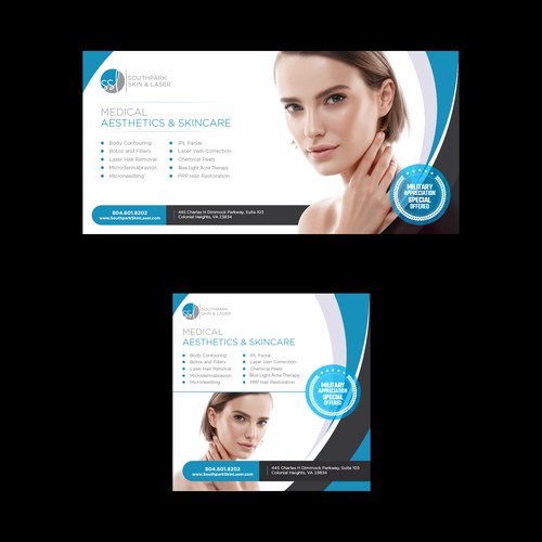 Laser design with the title 'Billion dollar beauty boom! Medical practice needs ads to promote'