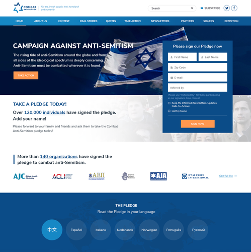 Nonprofit website with the title 'Website Design for Religious Organization'