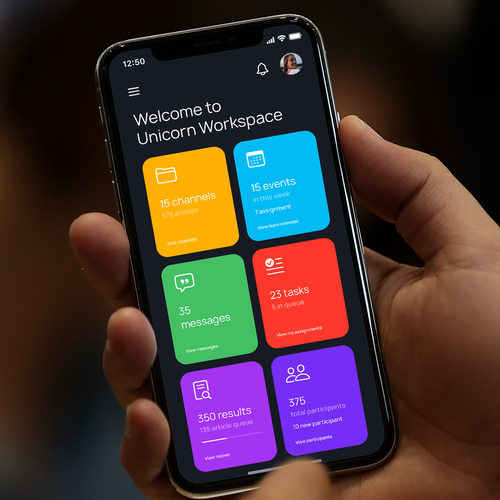 Enterprise design with the title 'Productivity app suite'