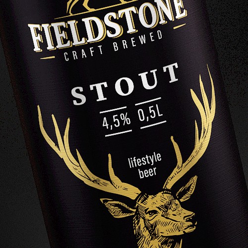 Animal label with the title 'Beer Label for a Southern Hunting Brand'