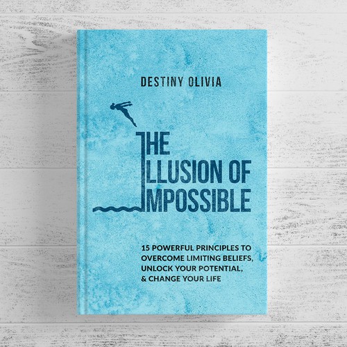 Grunge book cover with the title 'THE ILLUSION OF IMPOSSIBLE Book Cover Design'