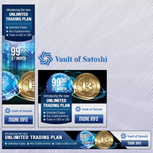 Baking design with the title 'Vault of Satoshi needs banner ads for our affiliate program'