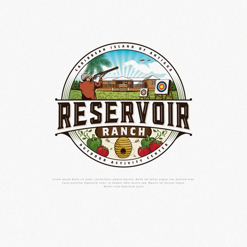 Honey design with the title 'Logo Design for Reservoir Range'