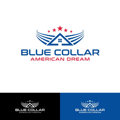 American logo with the title 'Blue Collar American'