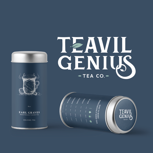 Mint design with the title 'Timeless Tea Tin Packaging Design'