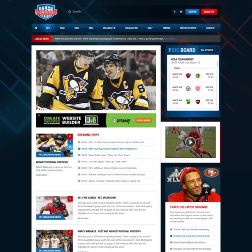 Sports website with the title ' leading web site on its industry'