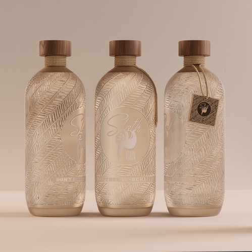 Mockup packaging with the title 'Label Gin Bottle'