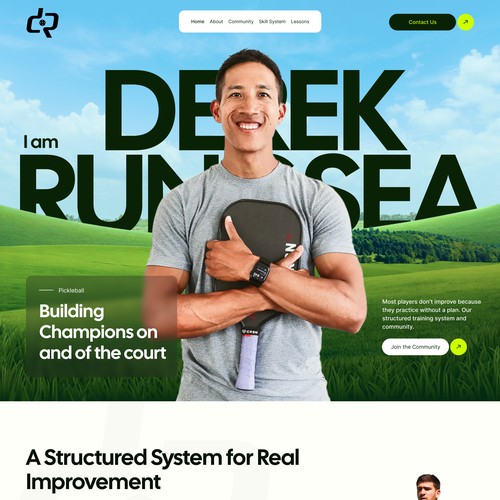 Sports website with the title 'Pickleball'