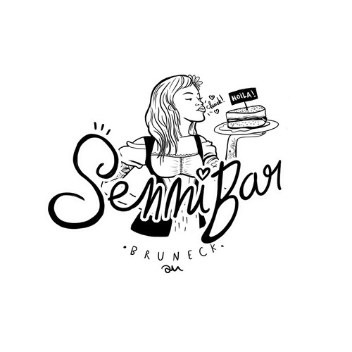 Cake design with the title 'Logo for bar in south tyrol'