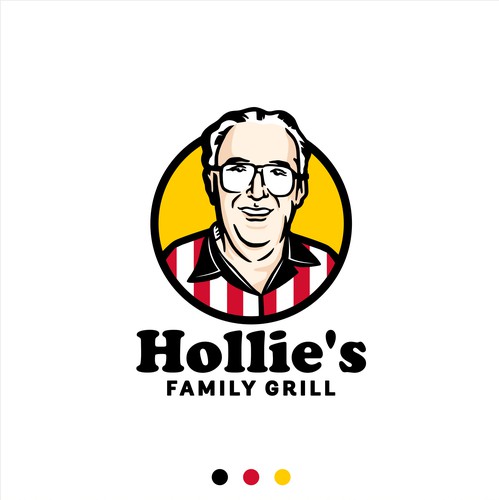 Grill design with the title 'Logo concept for Hollie's Family Grill'