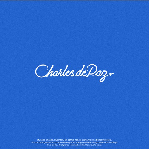 Hand-lettered logo with the title 'Charles dePaz'