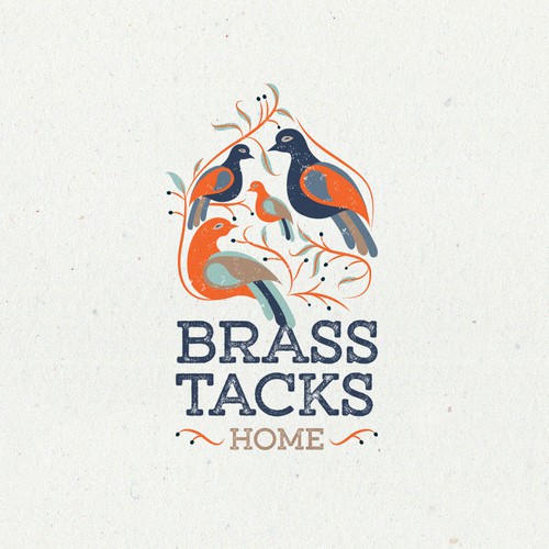 Ornament design with the title 'Logo design for Brass Tacks Home'