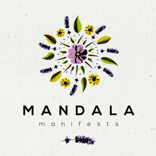 Mandala design with the title 'Logo concept for Mandala Manifests'