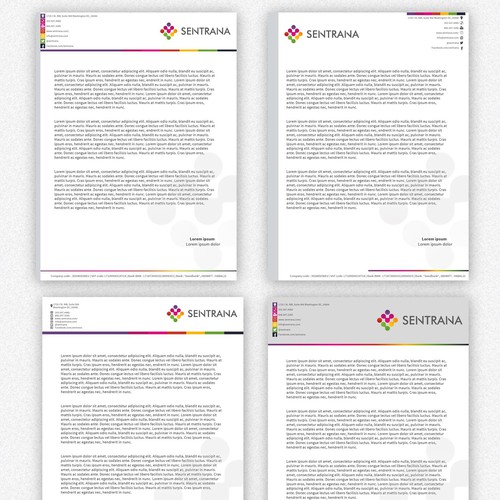One page design with the title 'Letterhead design for Sentrana'
