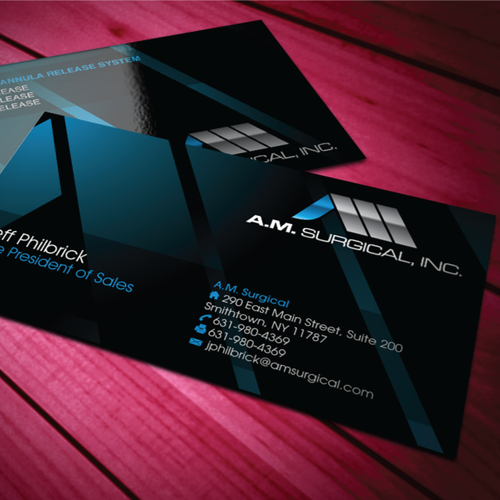 Surgical design with the title 'Business Card Proposal For A.M. Surgical, Inc.'